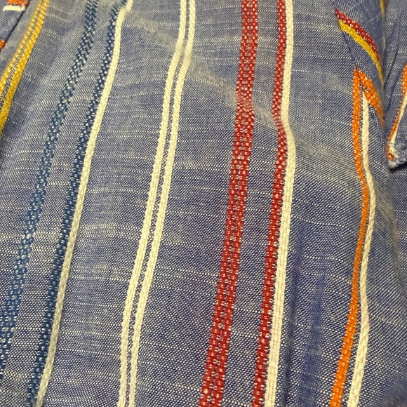 Blue Island Striped Multicolor Wrap Cover Up Dress XS Boho Beach EUC - Picture 7 of 7